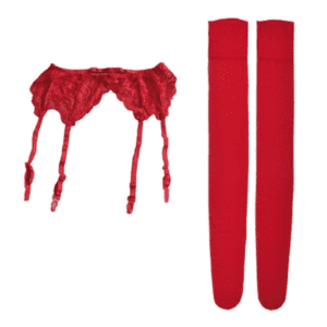 Stocking & Garter Belt Combo for Men – Red