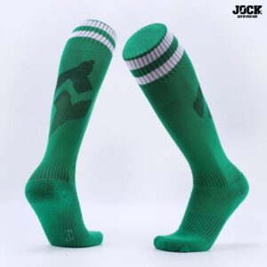 Mens Sports Socks – Green with White Stripes