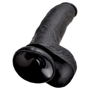 King Cock Cock Dildo with Balls Black 11in