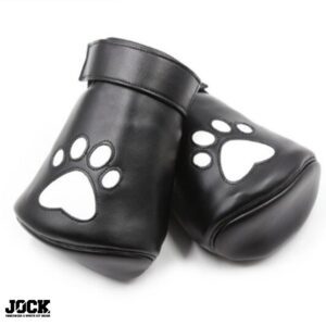 PU Leather Padded K9 Mitts White