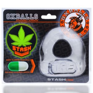 Oxballs STASH, cockring w/ aluminum capsule insert, Clear