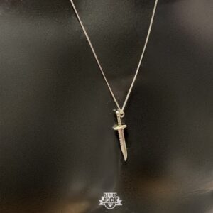 ‘Cut to the Chase’ Sterling Silver 70cm chain and dagger charm