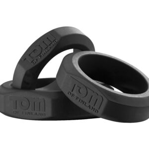 Tom of Finland – 3 Piece Silicone Cock Ring Set -Black