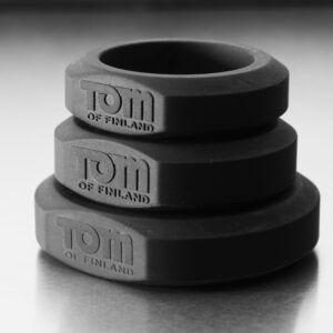 Tom of Finland – 3 Piece Silicone Cock Ring Set -Black