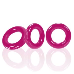 WILLY RINGS 3-pack cockrings, hot pink