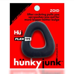 Hunkyjunk Zoid Trapaziod Lifter Cockring Black Tar Ice
