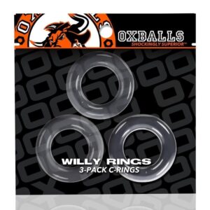 WILLY RINGS 3-pack cockrings, CLEAR