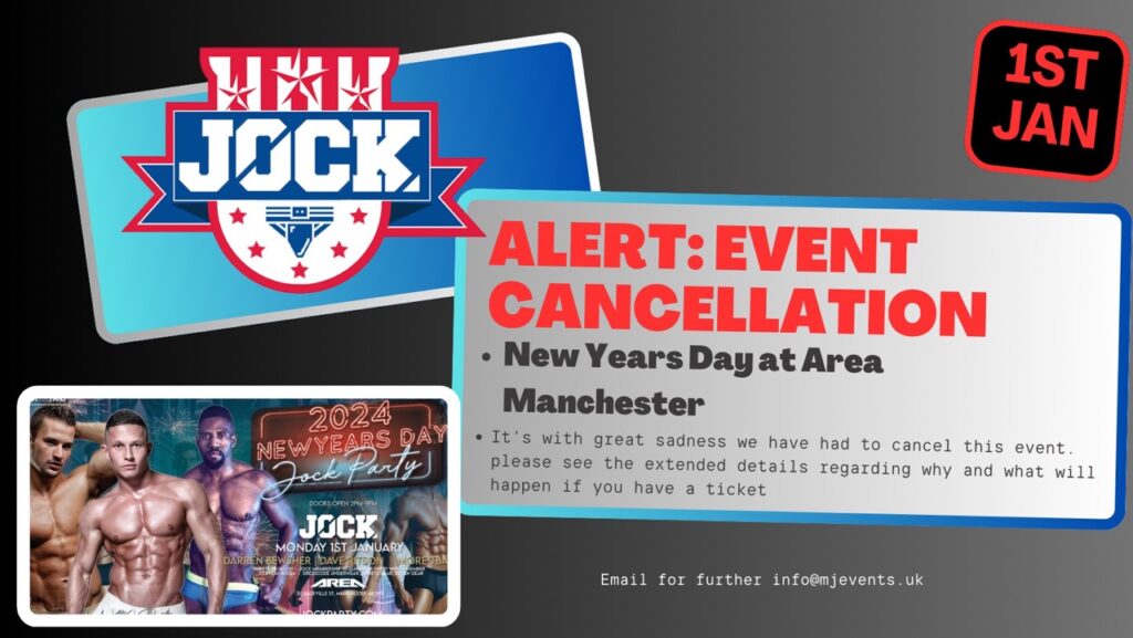**JOCK Manchester: New Year’s Day Cruise & Clubbing at Area – CANCELLED**